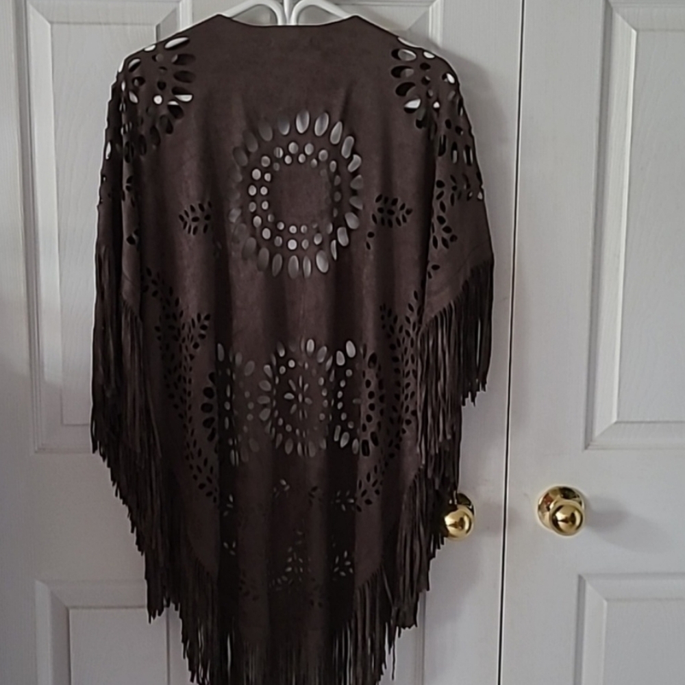 Vegan Suede Poncho